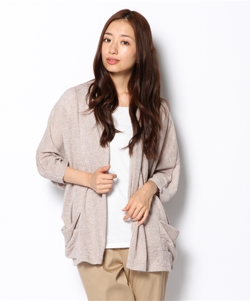 Soareak(ソアリーク)の「ショールカラードルマンカーディガン(カーディガン/ボレロ・レディース・ネイビー/グレー/ベージュ・MEDIUM)」の2枚目の写真