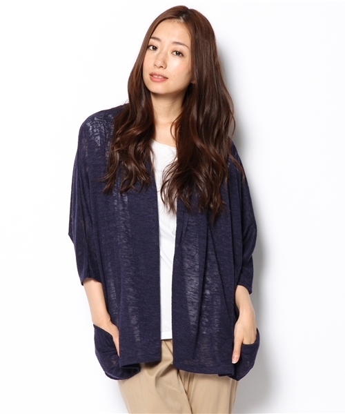 Soareak(ソアリーク)の「ショールカラードルマンカーディガン(カーディガン/ボレロ・レディース・ネイビー/グレー/ベージュ・MEDIUM)」の3枚目の写真