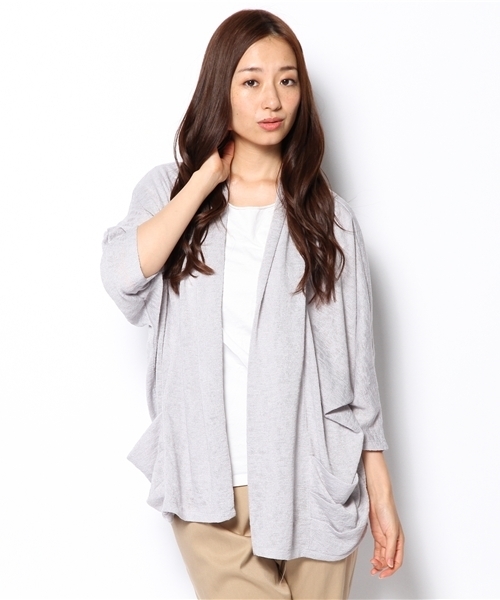Soareak(ソアリーク)の「ショールカラードルマンカーディガン(カーディガン/ボレロ・レディース・ネイビー/グレー/ベージュ・MEDIUM)」の1枚目の写真