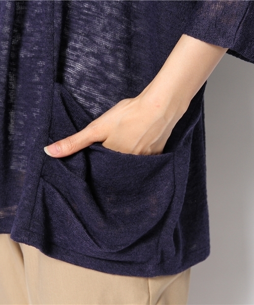 Soareak(ソアリーク)の「ショールカラードルマンカーディガン(カーディガン/ボレロ・レディース・ネイビー/グレー/ベージュ・MEDIUM)」の9枚目の写真