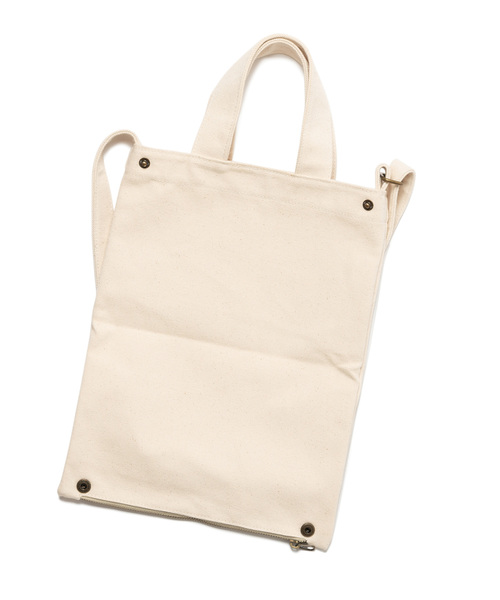 LAYMEE（レイミー）の「LAYMEE 2way cotton bag / 2WAYコットン ショルダーバッグ トートバッグ（ショルダーバッグ・レディース・ホワイト/ブラック・FREE）」の3枚目の写真