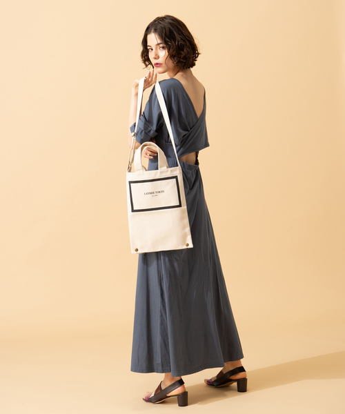 LAYMEE（レイミー）の「LAYMEE 2way cotton bag / 2WAYコットン ショルダーバッグ トートバッグ（ショルダーバッグ・レディース・ホワイト/ブラック・FREE）」の12枚目の写真