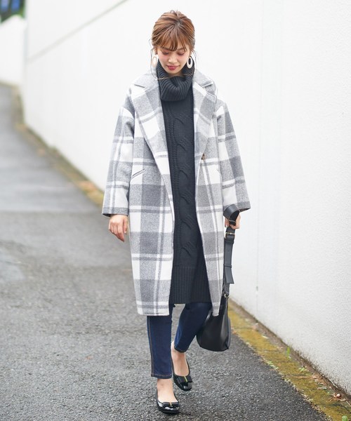 natural couture（ナチュラルクチュール）の「ビックケーブルタートルワンピ（ワンピース・レディース・ブラック/ベージュ/オフホワイト/ミント/パープル系その他・FREE）」の14枚目の写真