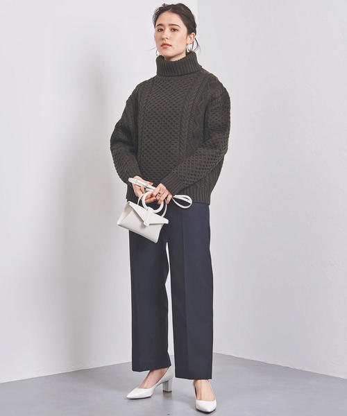 UNITED ARROWS（ユナイテッドアローズ）の「UWSC ハイウエスト ワイドパンツ②（その他パンツ・レディース・その他7/ベージュ/ネイビー/その他2・38/36/34）」の3枚目の写真