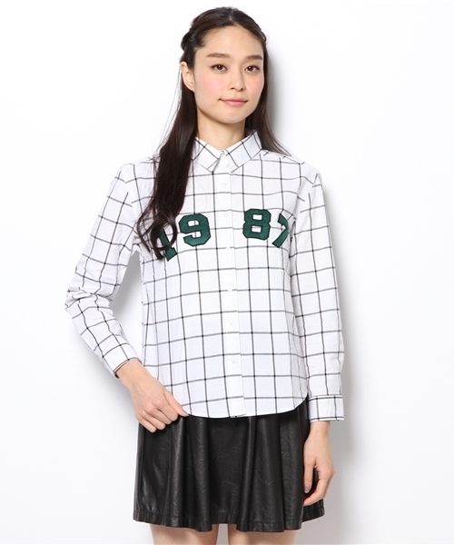 WEGO(ウィゴー)の「WEGO/1987ワッペンシャツ(シャツ/ブラウス・レディース・オフホワイト/サックスブルー/その他1・FREE)」の3枚目の写真