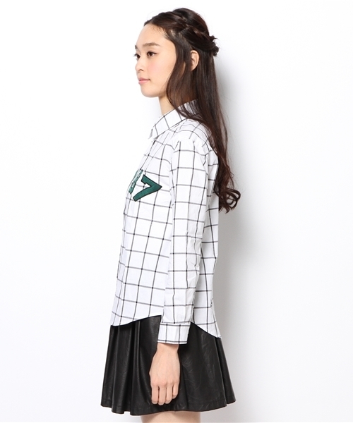 WEGO(ウィゴー)の「WEGO/1987ワッペンシャツ(シャツ/ブラウス・レディース・オフホワイト/サックスブルー/その他1・FREE)」の5枚目の写真