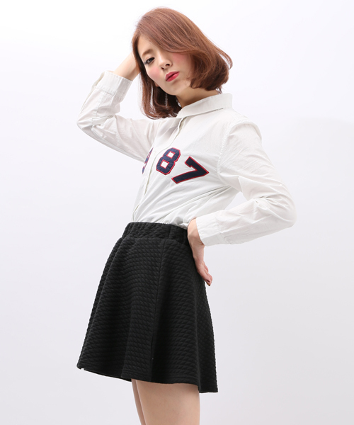 WEGO(ウィゴー)の「WEGO/1987ワッペンシャツ(シャツ/ブラウス・レディース・オフホワイト/サックスブルー/その他1・FREE)」の9枚目の写真
