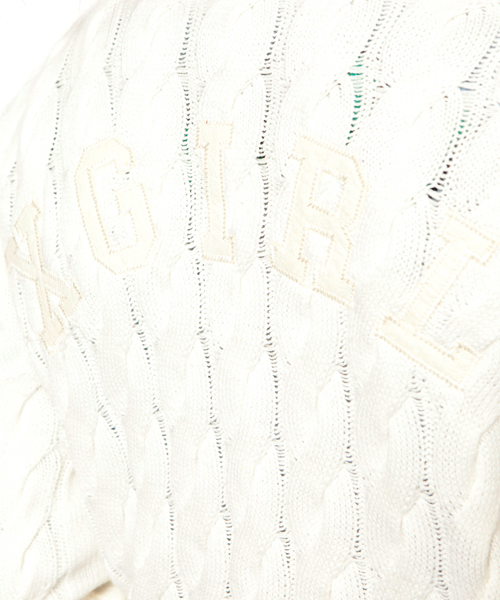 X-girl（エックスガール）の「PUFF CABLE LONG CARDIGAN（カーディガン/ボレロ・レディース・ホワイト/ブラック/ライトブルー・1/2）」の9枚目の写真