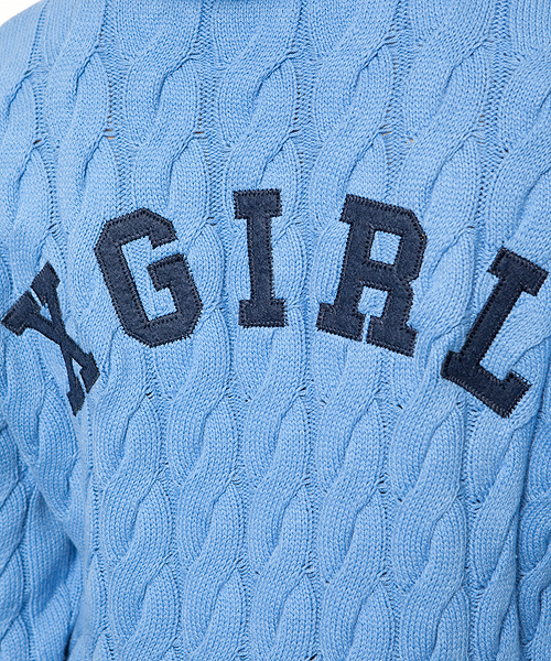 X-girl（エックスガール）の「PUFF CABLE LONG CARDIGAN（カーディガン/ボレロ・レディース・ホワイト/ブラック/ライトブルー・1/2）」の4枚目の写真