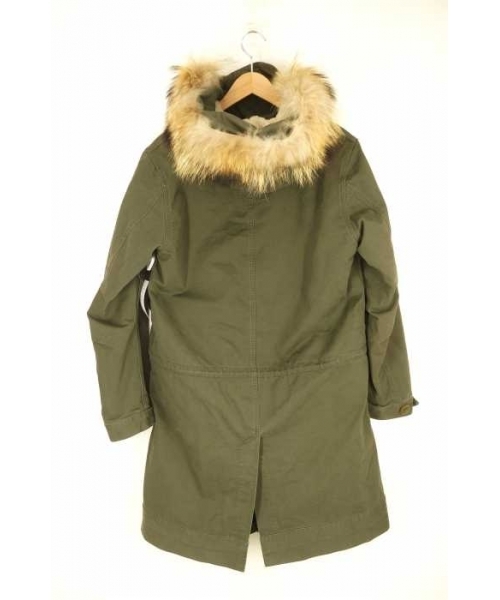 VADEL ボアインナー付き モッズコート カーキ コヨーテファー VADEL ボアインナー付き モッズコート カーキ コヨーテファー