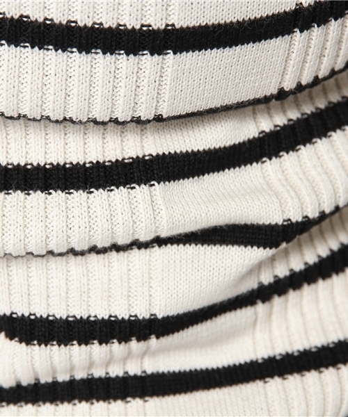 Chico（チコ）の「ボーダーリブハイネックニット（ニット/セーター・レディース・ブラック/ライトグリーン・FREE）」の10枚目の写真