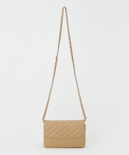 CLEA（クレア）の「キルティングチェーン ミニショルダーバッグ（ショルダーバッグ・レディース・アイボリー/ベージュ/ブラック・FREE）」の14枚目の写真