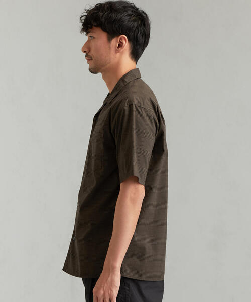 green label relaxing（グリーンレーベルリラクシング）の「CM ドライチェック オープンカラー 半袖 シャツ（シャツ/ブラウス・メンズ・ネイビー/ダークブラウン・XL/L/S/M）」の5枚目の写真
