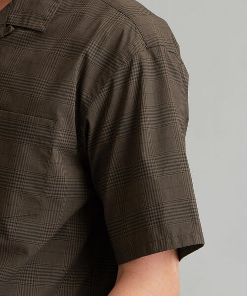 green label relaxing（グリーンレーベルリラクシング）の「CM ドライチェック オープンカラー 半袖 シャツ（シャツ/ブラウス・メンズ・ネイビー/ダークブラウン・XL/L/S/M）」の8枚目の写真