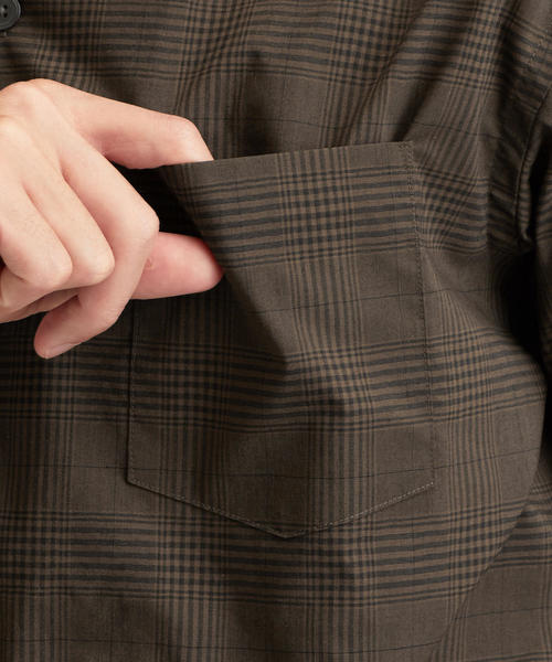 green label relaxing（グリーンレーベルリラクシング）の「CM ドライチェック オープンカラー 半袖 シャツ（シャツ/ブラウス・メンズ・ネイビー/ダークブラウン・XL/L/S/M）」の13枚目の写真