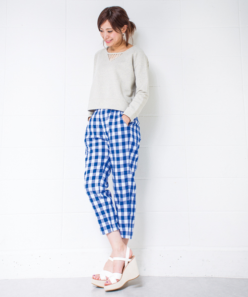 mystic（ミスティック）の「ブロックチェックパンツ（その他パンツ・レディース・ブラック/ブルー/ネイビー・ﾌﾘ-）」の3枚目の写真