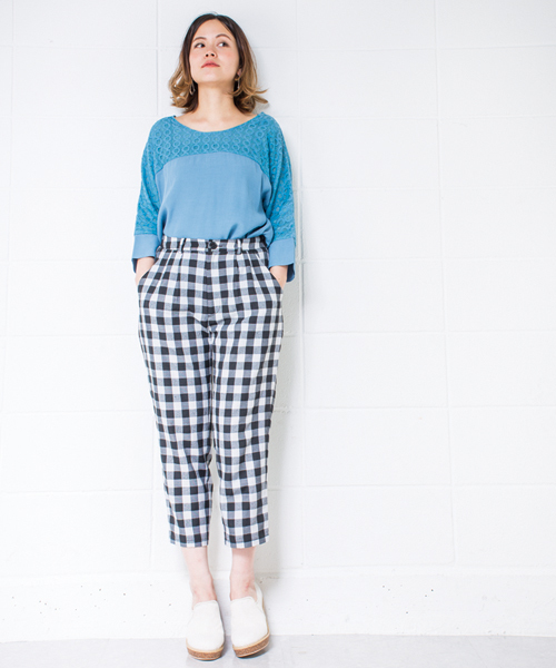 mystic（ミスティック）の「ブロックチェックパンツ（その他パンツ・レディース・ブラック/ブルー/ネイビー・ﾌﾘ-）」の2枚目の写真
