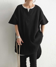 antiqua | 柔らかに纏う、大人ヘンリースタイル。ワッフルヘンリートップス(Tシャツ/カットソー)