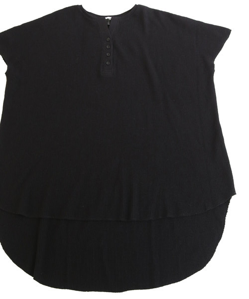 antiqua(アンティカ)の「ワッフルヘンリートップス(Tシャツ/カットソー・レディース・ブラック/ベージュ/オフホワイト/グレー系その他・FREE)」の5枚目の写真