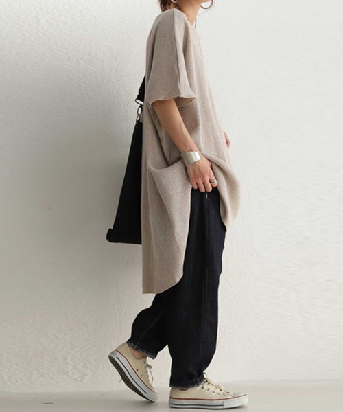 antiqua(アンティカ)の「ワッフルヘンリートップス(Tシャツ/カットソー・レディース・ブラック/ベージュ/オフホワイト/グレー系その他・FREE)」の14枚目の写真