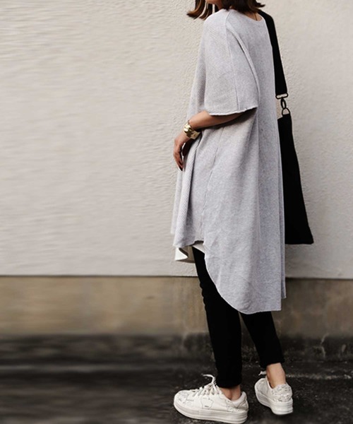 antiqua(アンティカ)の「ワッフルヘンリートップス(Tシャツ/カットソー・レディース・ブラック/ベージュ/オフホワイト/グレー系その他・FREE)」の22枚目の写真