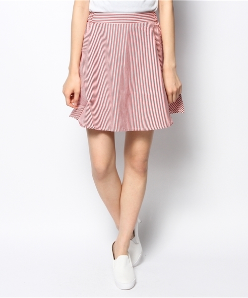 WEGO（ウィゴー）の「WEGO/サスツキフレアスカート（スカート・レディース・ホワイト/インディゴブルー/レッド系その他/ストライプ・FREE）」の18枚目の写真