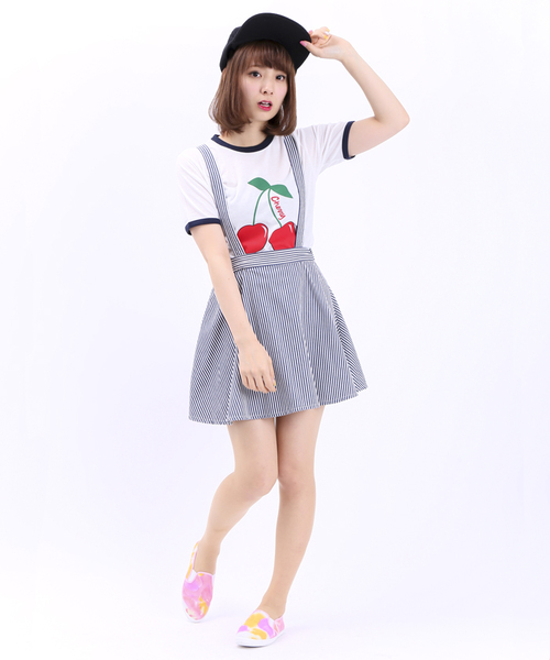 WEGO（ウィゴー）の「WEGO/サスツキフレアスカート（スカート・レディース・ホワイト/インディゴブルー/レッド系その他/ストライプ・FREE）」の16枚目の写真