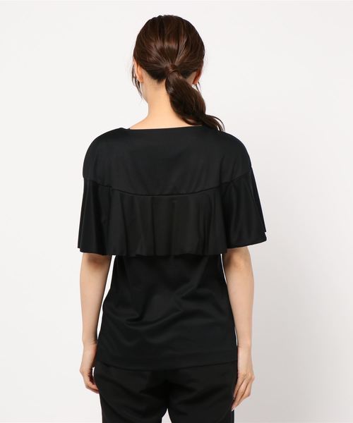 La TOTALITE（ラトータリテ）の「ラッフルスリーブカットソー【手洗い可能】◆（Tシャツ/カットソー・レディース・ブラック/ブラウン・FREE）」の9枚目の写真