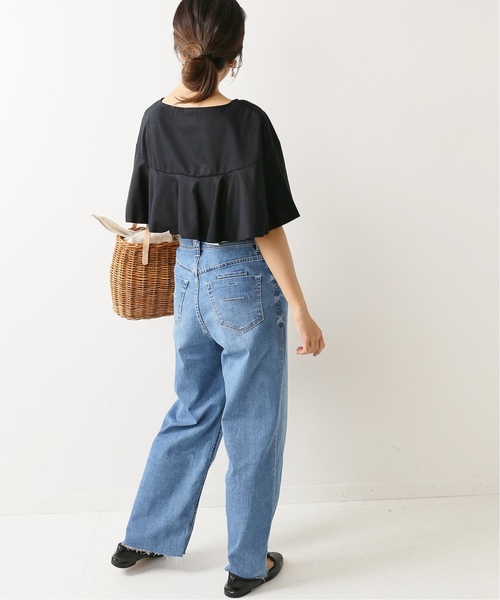 La TOTALITE（ラトータリテ）の「ラッフルスリーブカットソー【手洗い可能】◆（Tシャツ/カットソー・レディース・ブラック/ブラウン・FREE）」の11枚目の写真