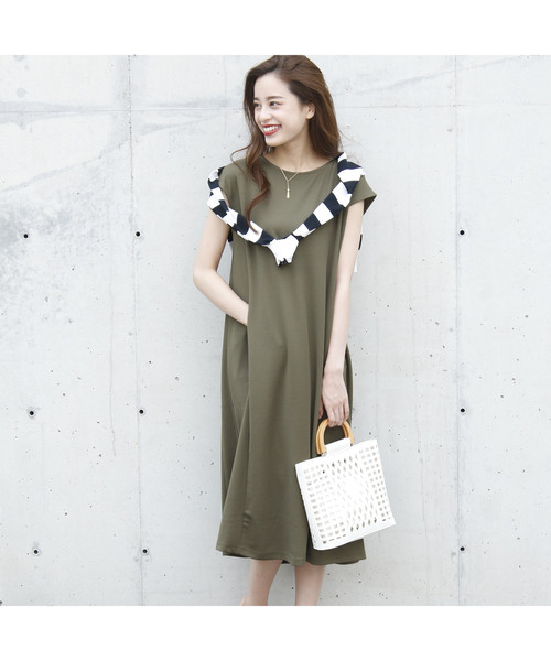 M Deux エムドゥ の タックワンピース 旅行スタイル ワンピース Wear