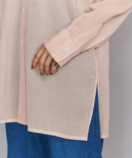 BEAUTY&YOUTH UNITED ARROWS（ビューティーアンドユースユナイテッドアローズ）の「BY コットンオーガンジーバンドカラーシャツо（シャツ/ブラウス・レディース・ネイビー/ライトピンク・FREE）」の13枚目の写真
