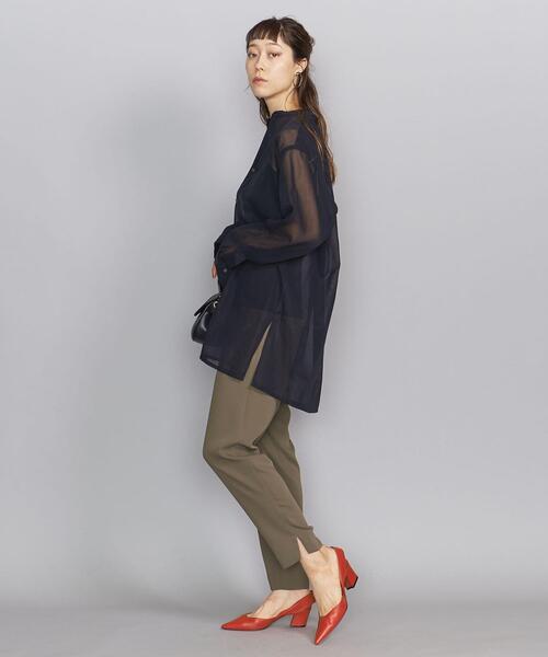 BEAUTY&YOUTH UNITED ARROWS（ビューティーアンドユースユナイテッドアローズ）の「BY コットンオーガンジーバンドカラーシャツо（シャツ/ブラウス・レディース・ネイビー/ライトピンク・FREE）」の6枚目の写真