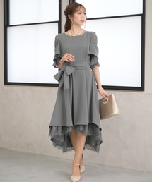 LUGG NAGG（ラグナグ）の「レースラッフルスリーブフィッシュテールマキシドレス（ドレス）」