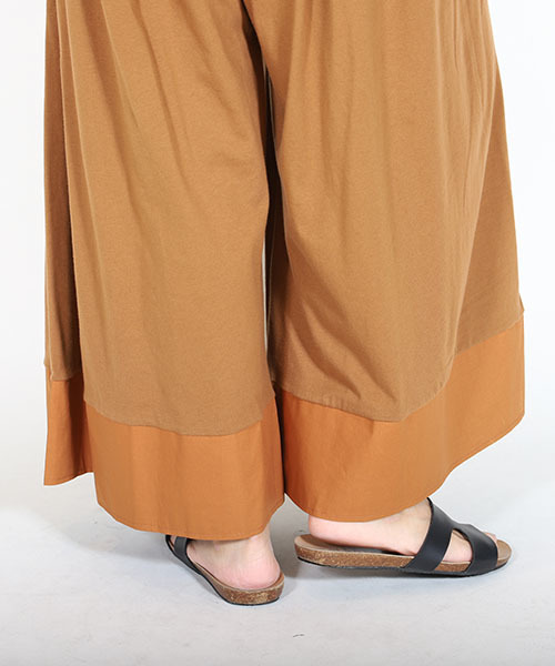 MashuKashu(マシュカシュ)の「異素材切替ガウチョパンツ(その他パンツ・レディース・カーキ/キャメル・フリー)」の10枚目の写真
