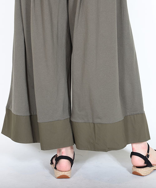 MashuKashu(マシュカシュ)の「異素材切替ガウチョパンツ(その他パンツ・レディース・カーキ/キャメル・フリー)」の16枚目の写真