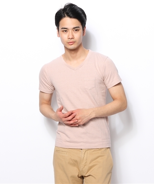 SHIPS（シップス）の「ENTRY SG: 『GENOVA』 Vネック Tシャツ（Tシャツ/カットソー・メンズ・オフホワイト/グレー/ブラック/ピンクゴールド/ライトブルー/ピンク・LARGE/X-LARGE/MEDIUM/SMALL）」の5枚目の写真