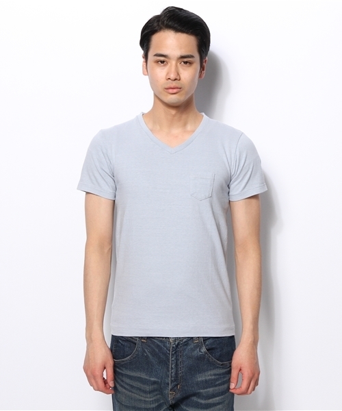 SHIPS（シップス）の「ENTRY SG: 『GENOVA』 Vネック Tシャツ（Tシャツ/カットソー・メンズ・オフホワイト/グレー/ブラック/ピンクゴールド/ライトブルー/ピンク・LARGE/X-LARGE/MEDIUM/SMALL）」の7枚目の写真