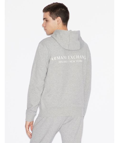 ARMANI EXCHANGE(アルマーニエクスチェンジ)の「【A|Xアルマーニ エクスチェンジ】フロント&バックロゴ スウェットパーカ(パーカー・メンズ・グレー/ブラック・SMALL/MEDIUM/LARGE/X-LARGE/X-SMALL)」の1枚目の写真
