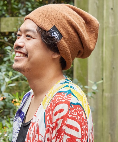 チャイハネ（チャイハネ）の「【チャイハネ】オームラベルニットキャップ（ニットキャップ/ビーニー・メンズ・ホワイト/ブラック/パープル/ブラウン/グリーン/マスタード/ネイビー/ベージュ/ターコイズブルー/グレー/キャメル・FREE）」の11枚目の写真