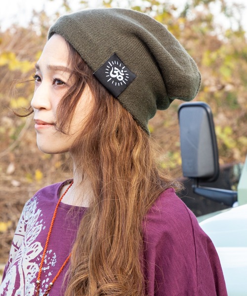 チャイハネ（チャイハネ）の「【チャイハネ】オームラベルニットキャップ（ニットキャップ/ビーニー・メンズ・ホワイト/ブラック/パープル/ブラウン/グリーン/マスタード/ネイビー/ベージュ/ターコイズブルー/グレー/キャメル・FREE）」の6枚目の写真