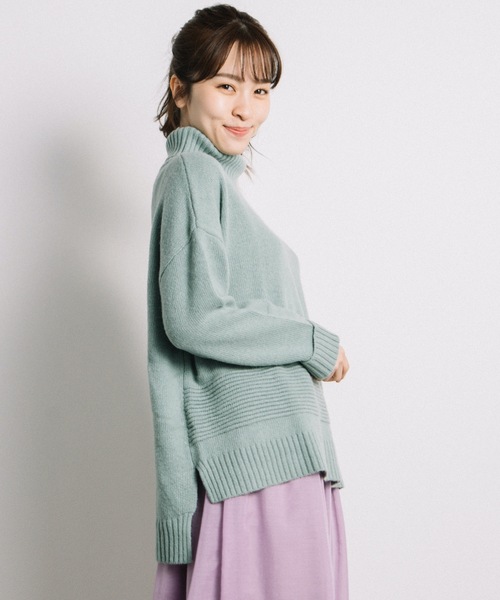 miniyu（ミニュウ）の「裾ラインハイネックPO（ag)（ニット/セーター・レディース・ミント/ピンク・2/MEDIUM）」の10枚目の写真