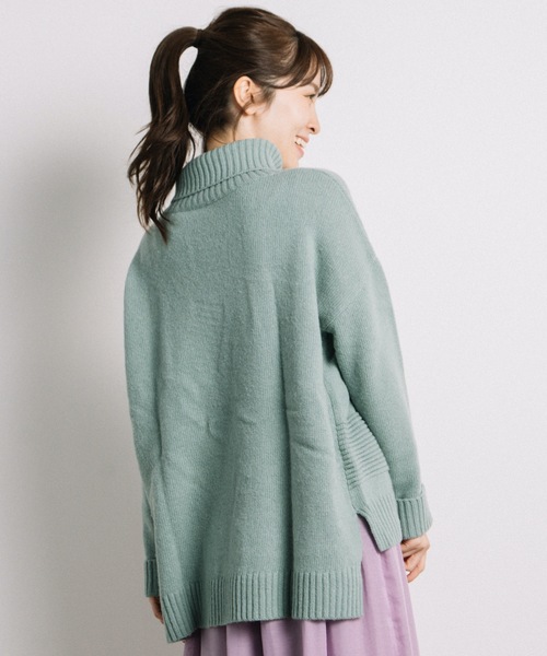 miniyu（ミニュウ）の「裾ラインハイネックPO（ag)（ニット/セーター・レディース・ミント/ピンク・2/MEDIUM）」の9枚目の写真