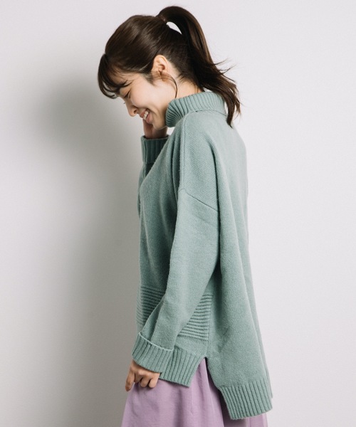 miniyu（ミニュウ）の「裾ラインハイネックPO（ag)（ニット/セーター・レディース・ミント/ピンク・2/MEDIUM）」の8枚目の写真