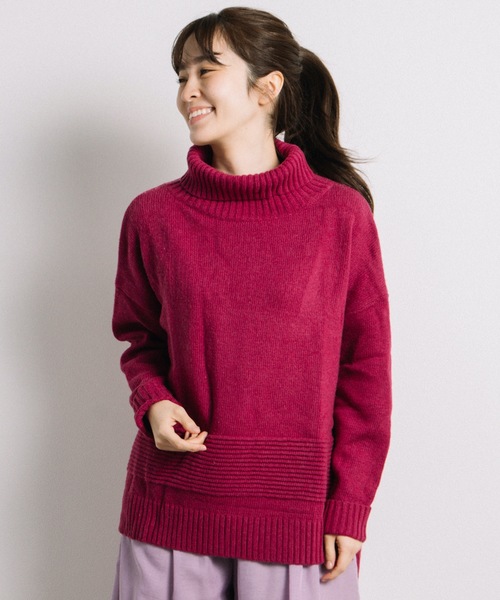 miniyu（ミニュウ）の「裾ラインハイネックPO（ag)（ニット/セーター・レディース・ミント/ピンク・2/MEDIUM）」の6枚目の写真