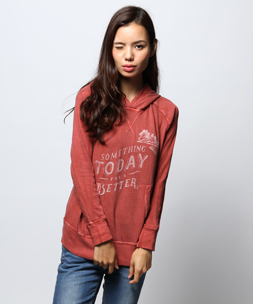 goa(ゴア)の「グランコットガーゼ天竺 プリントフードプルオーバー(Tシャツ/カットソー・レディース・キナリ/グレー/ベージュ/カーキ/レッド・FREE)」の1枚目の写真