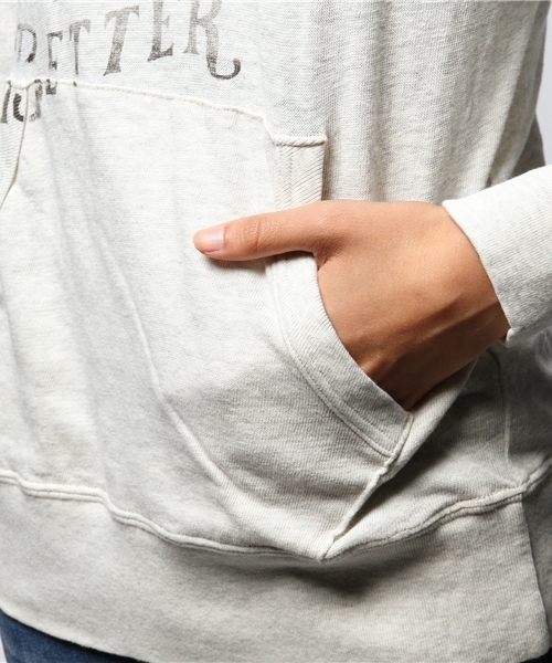 goa(ゴア)の「グランコットガーゼ天竺 プリントフードプルオーバー(Tシャツ/カットソー・レディース・キナリ/グレー/ベージュ/カーキ/レッド・FREE)」の10枚目の写真