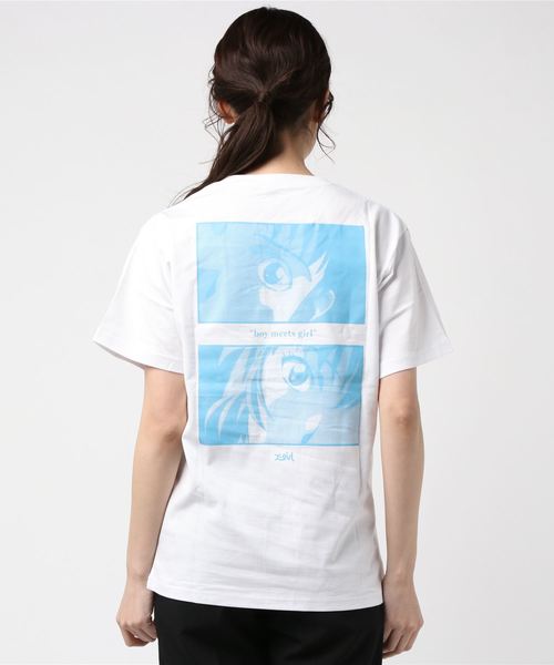 X-girl(エックスガール)の「X-girl × EVANGELION BOY MEETS GIRL S/S TEE(Tシャツ/カットソー・レディース・ブルー/チャコール/ホワイト・S/L/XL/M)」の8枚目の写真