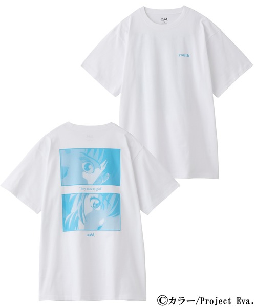 X-girl(エックスガール)の「X-girl × EVANGELION BOY MEETS GIRL S/S TEE(Tシャツ/カットソー・レディース・ブルー/チャコール/ホワイト・S/L/XL/M)」の9枚目の写真