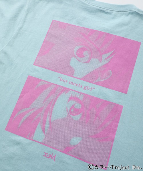 X-girl(エックスガール)の「X-girl × EVANGELION BOY MEETS GIRL S/S TEE(Tシャツ/カットソー・レディース・ブルー/チャコール/ホワイト・S/L/XL/M)」の5枚目の写真