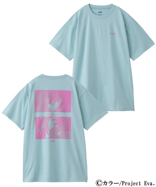 X-girl(エックスガール)の「X-girl × EVANGELION BOY MEETS GIRL S/S TEE(Tシャツ/カットソー・レディース・ブルー/チャコール/ホワイト・S/L/XL/M)」の15枚目の写真